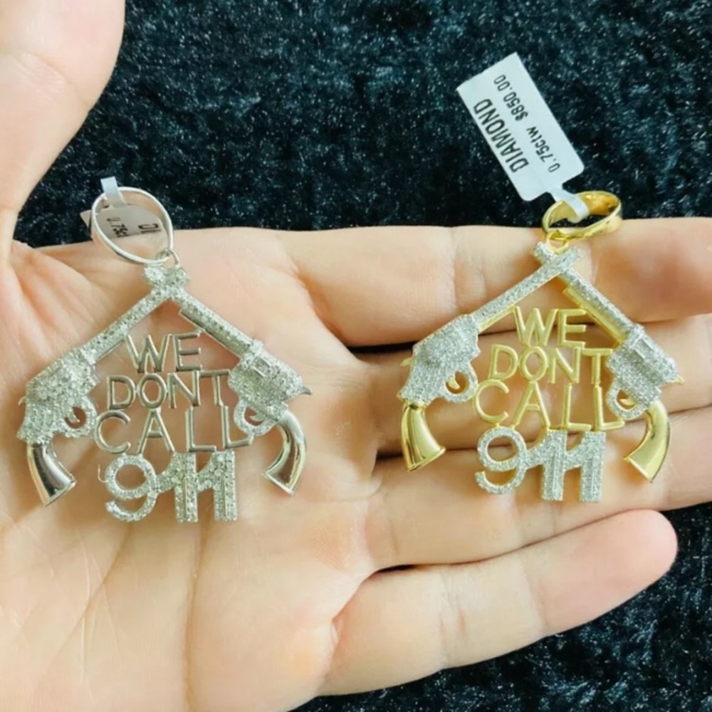 Sterling Silver 0.75 CTW We Don't Call 911 Pendant